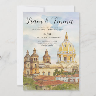 Cartagena Kolumbien Skyline Hochzeit Einladung