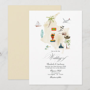 Cartagena Kolumbien Zielhochzeit Einladung