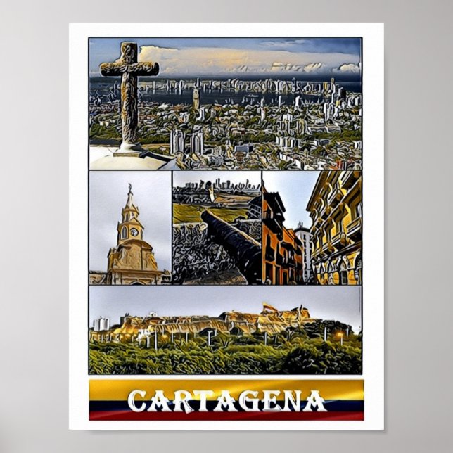 Cartagena - Mosaik - Kolumbien Poster (Vorne)