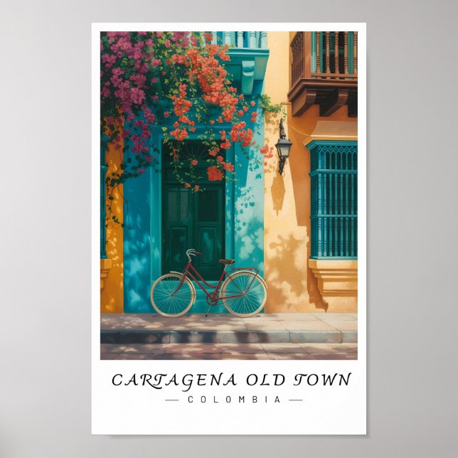 Cartagena Old Town Colombia Wall Art ,Cityscape Poster (Vorne)