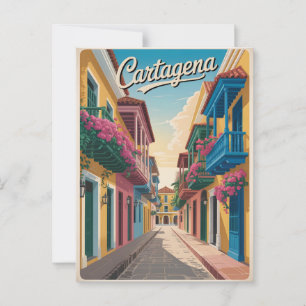 Cartagena Vintag Postkarte