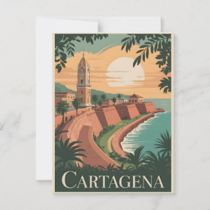 Cartagena Vintage Postkarte