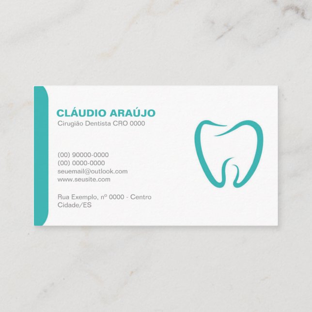Cartão de Visita Dentista - Turquesa Visitenkarte (Rückseite)