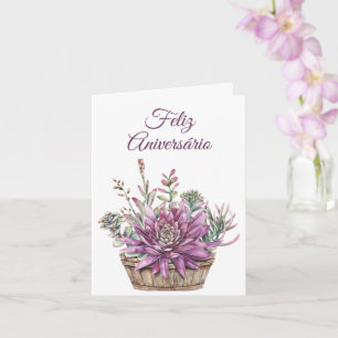 Cartão em Portugues : Carte d'anniversaire avec fl