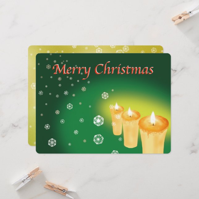 CARTE 雪を麻の葉文様で描いたクリスマスカード (Devant/Arrière en situation)