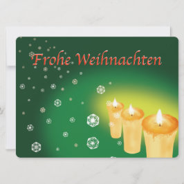 Carte 雪を麻の葉文様で描いたクリスマスカード (Frohe Weihnachten)