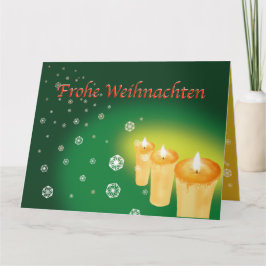 Carte 雪を麻の葉文様で描いた二つ折りクリスマスカード カード (Frohe Weihnachten)
