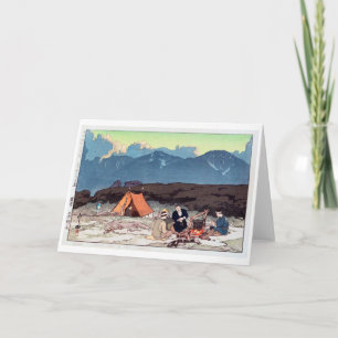 Carte 露営 (北岳, 間の岳), campant, Hiroshi Yoshida, gravure