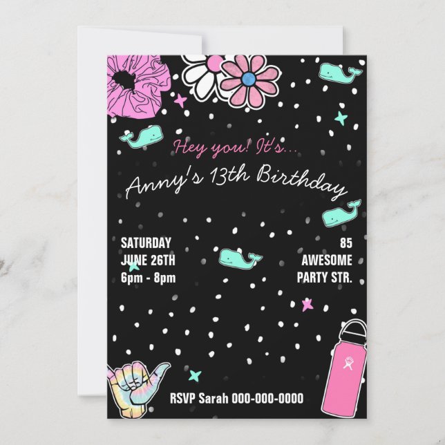 Carte 003 Teenager's party vsco tendance thème (Devant)