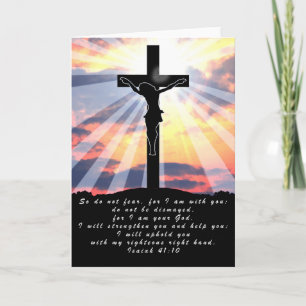 Carte 10015 Bible Verse Ésaïe 41:10 Croix du Christ