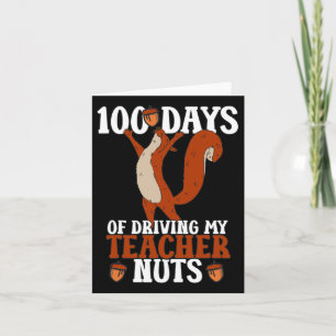Carte 100 Jours De Conduite Enseignant Nuts School Retro