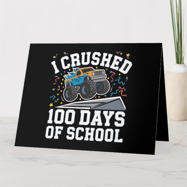 Carte 100 jours de l'école Monster Camion 100e jour écol (Devant)