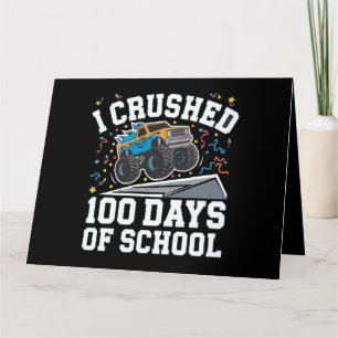 Carte 100 jours de l'école Monster Camion 100e jour écol