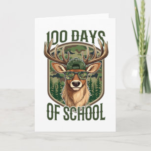 Carte 100 Jours d'École Cerf Camo Professeur Drôle