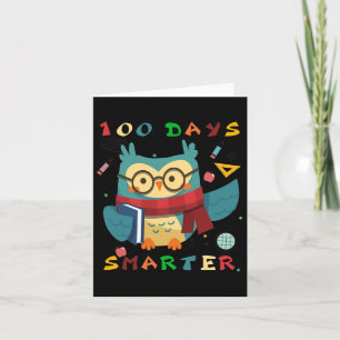 Carte 100 Jours D'École Garçon Fille Cadeau Smarter Owl 