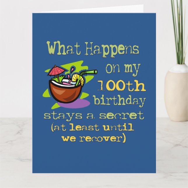 Carte 100e anniversaire cadeaux de fête. Ce qui se passe (Devant)