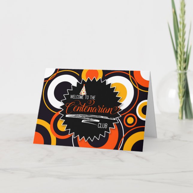 Carte 100e anniversaire Cercles géométriques Centenaire (Devant)