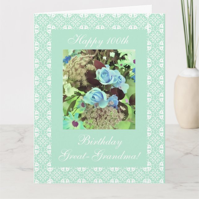 Carte 100e anniversaire de la grand-mère (Devant)