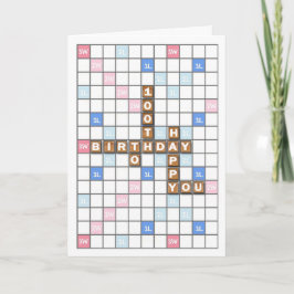 Carte 100e anniversaire, Word Game Board