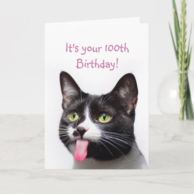Carte 100e ou année personnalisée Anniversaire Langue du (Devant)