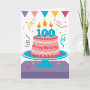 Carte 100th Birthday Cake : Personnalisable!