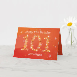 Carte 101e anniversaire - Numéro d'étoile - Rouge - Cart