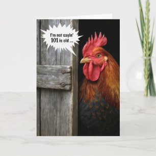 Carte 101e Anniversaire Rooster Pékin autour de la porte