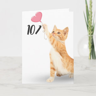 Carte 101e anniversaire tabby cat