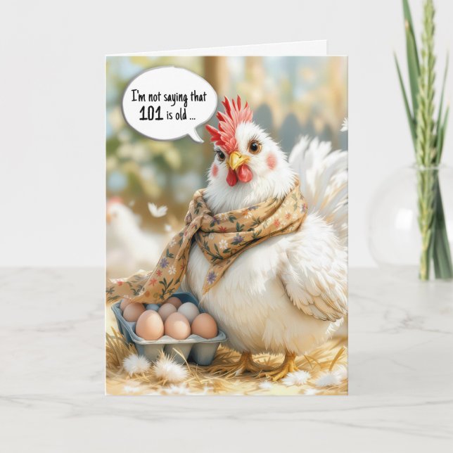 Carte 101st Birthday Hen With Eggs in Carton (Devant)