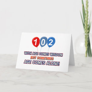 Carte 102 ans de sagesse conception d'anniversaire