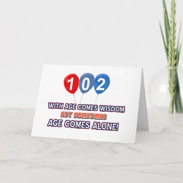Carte 102 ans de sagesse conception d'anniversaire (Devant)