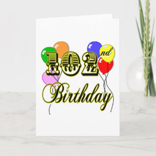 Carte 102e anniversaire avec ballons