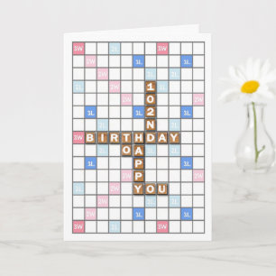 Carte 102e anniversaire, Word Game Board