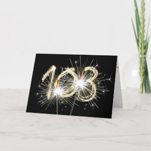 Carte 103e anniversaire Sparklers en noir