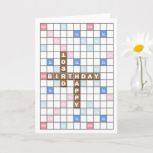 Carte 103e anniversaire, Word Game Board