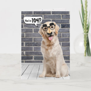 Carte 104e anniversaire Funny Golden Retriever Card