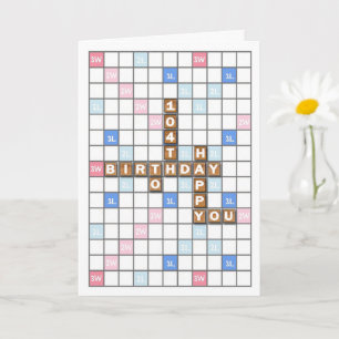 Carte 104e anniversaire, Word Game Board