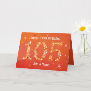 Carte 105e anniversaire - Nombre d'étoiles - Rouge - 105