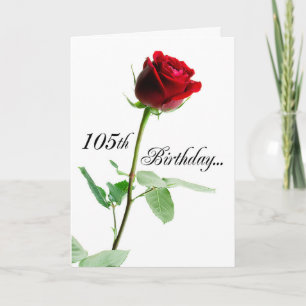 Carte 105th Rose rouge d'anniversaire