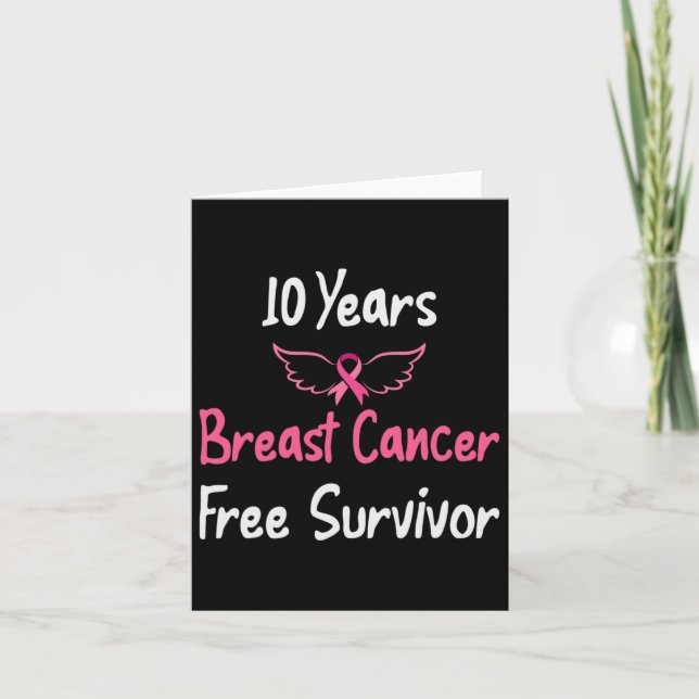 Carte 10 ans Cancer du sein sans rose cancer du sein sur (Devant)