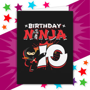 Carte 10 Ans de bande dessinée Style de livre Ninja 10e