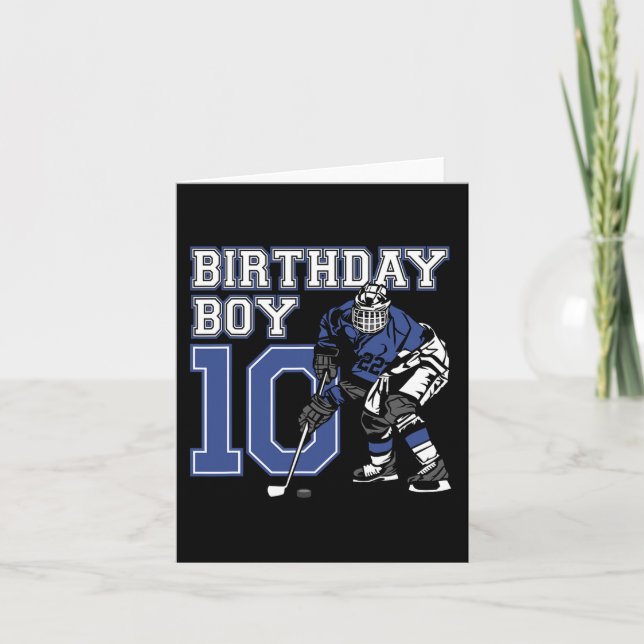Carte 10 ans de hockey sur glace Thème Anniversaire 10e (Devant)
