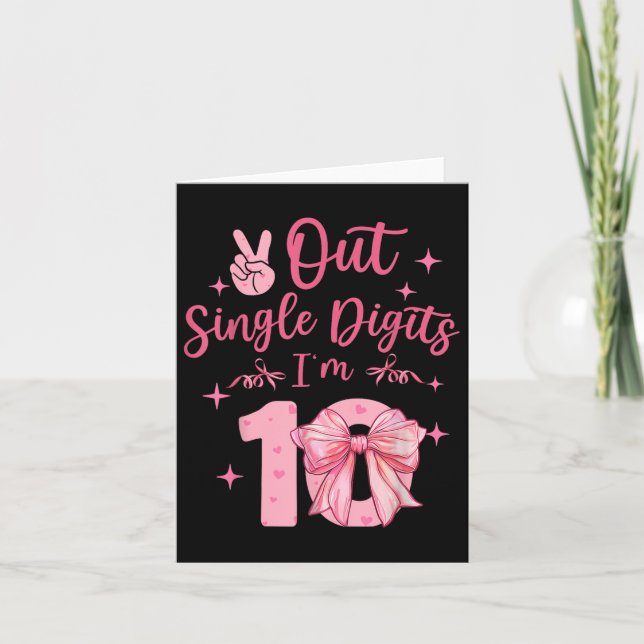 Carte 10 Chiffres doubles 10e Anniversaire Coquette 10 A (Devant)