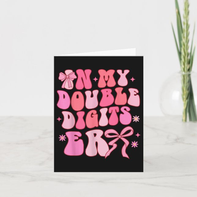 Carte 10 CHIFFRES DOUBLES 10e anniversaire fille Coquett (Devant)