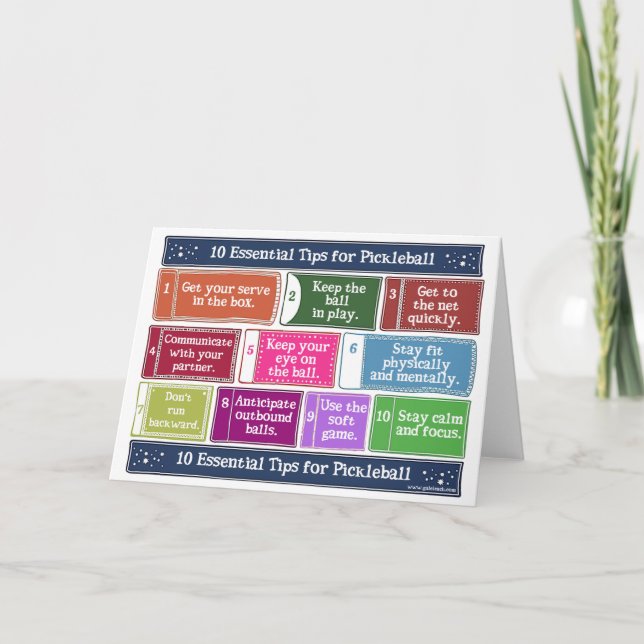 Carte 10 conseils essentiels pour le Pickleball (Devant)