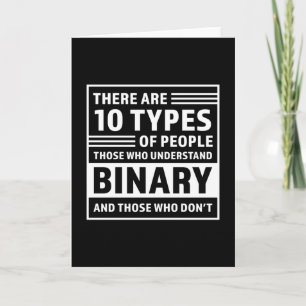Carte 10 Types de personnes Binary Coding Cadeau