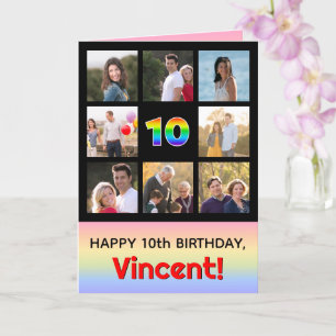 Carte 10e anniversaire : Arc-en-ciel amusant #, photos p