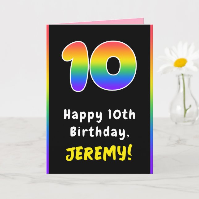 Carte 10e anniversaire : Arc-en-ciel coloré # 10, Nom pe (Petite plante)