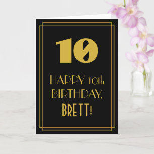 Carte 10e anniversaire ~ Art Déco Inspiré Look "10" & No