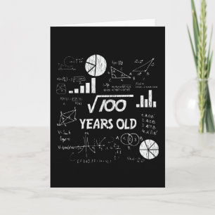 Carte 10e anniversaire Carré mathématiques racine 10 ans